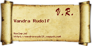 Vandra Rudolf névjegykártya